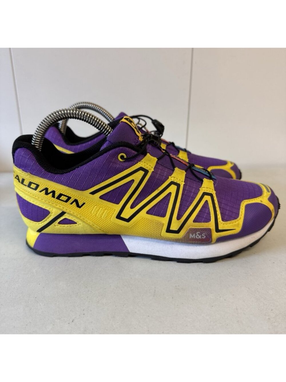 Rare Salomon M Size 6 W 8.5 Speedcross 4 Trail Running Shoes Purple Gold Hiking